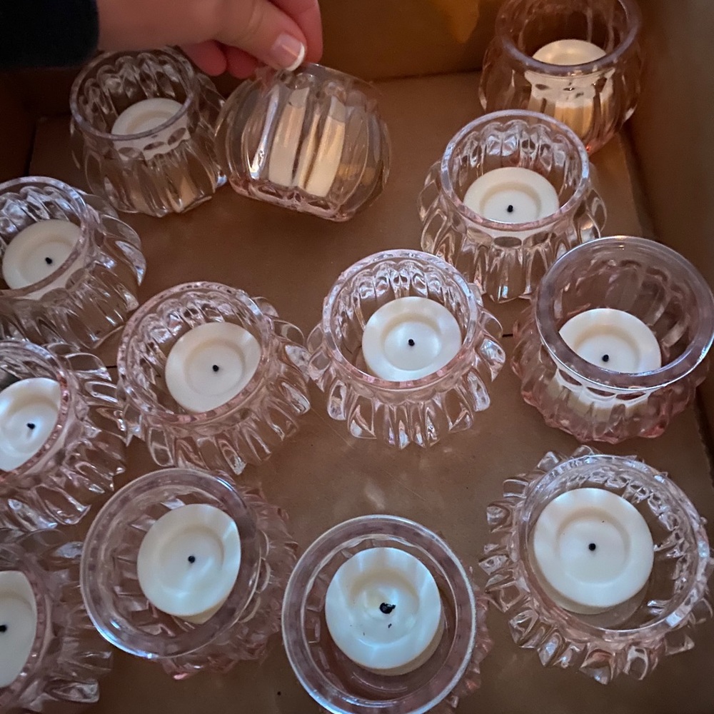 Pink votives wit led candles